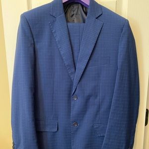 James Morgan - Youth Blue Plaid Pattern Suit